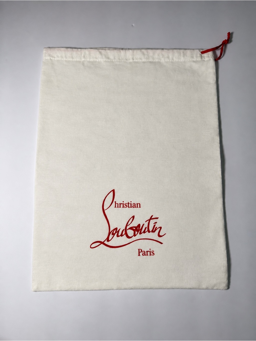 Christian Louboutin White Dust Bag with Red Logo